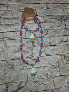 Necklace/bracelet set with charm