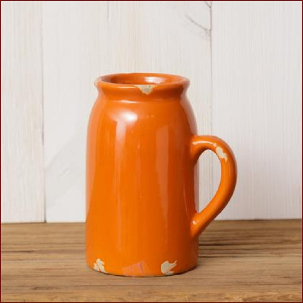 Orange crackle vase
