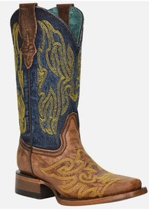 Corral women's denim western square toe boots Z5110