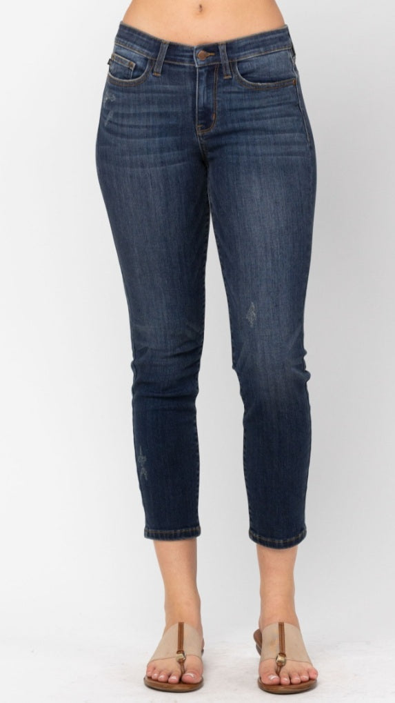Judy blue mid rise cropped jeans
