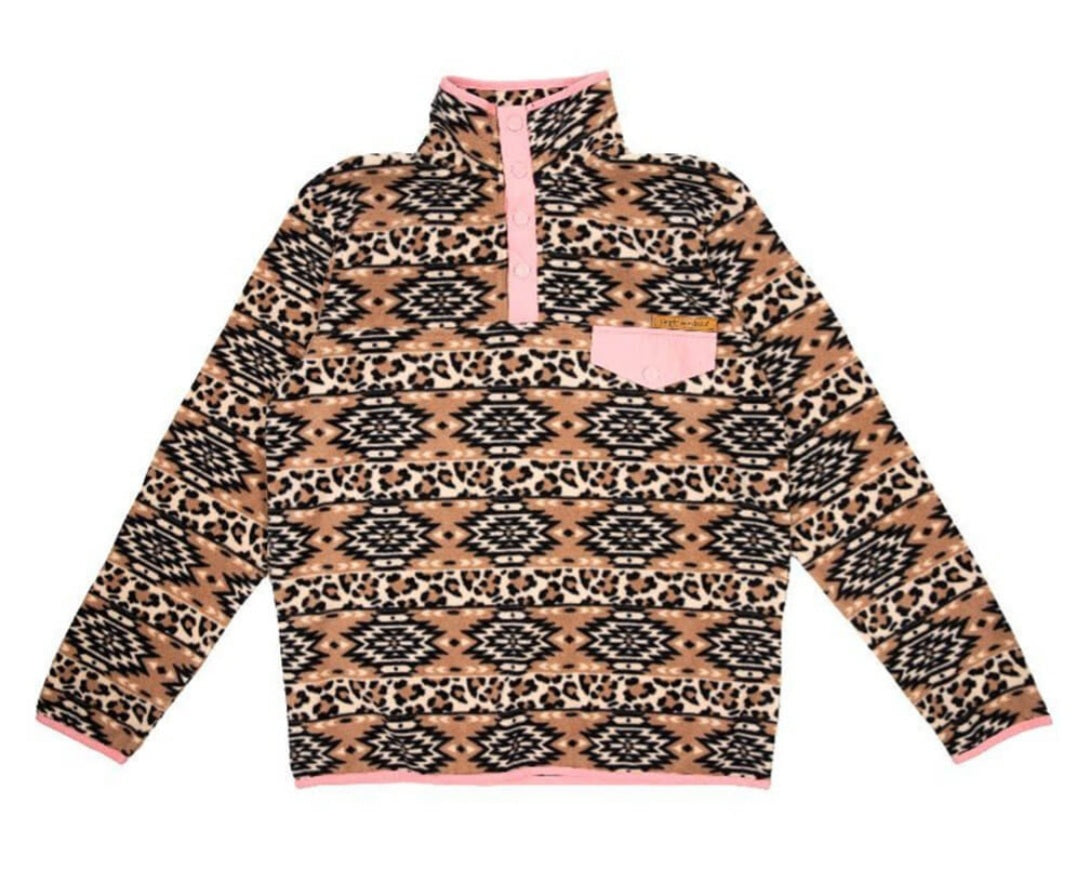 Simply southern aztec and leopard pullover