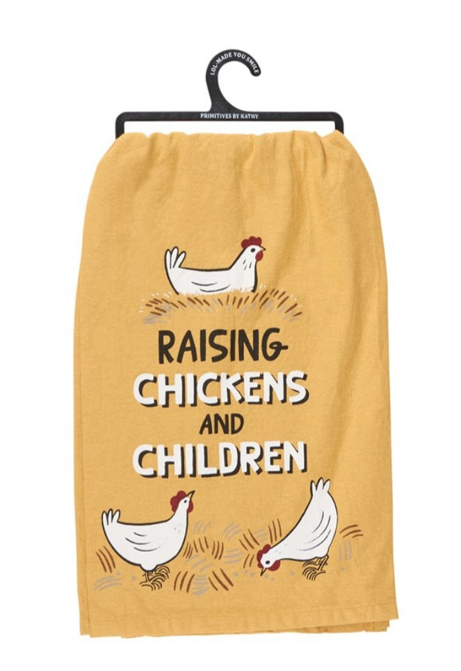 Raising chicken kitchen towel
