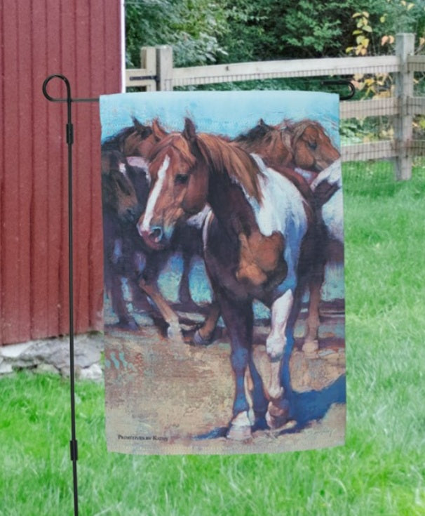 Painted horse garden flag