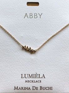 Lumièla name necklaces A-B