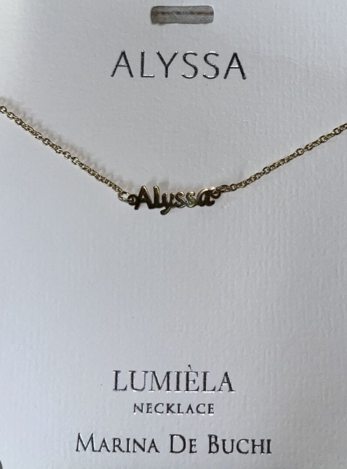 Lumièla name necklaces A-B