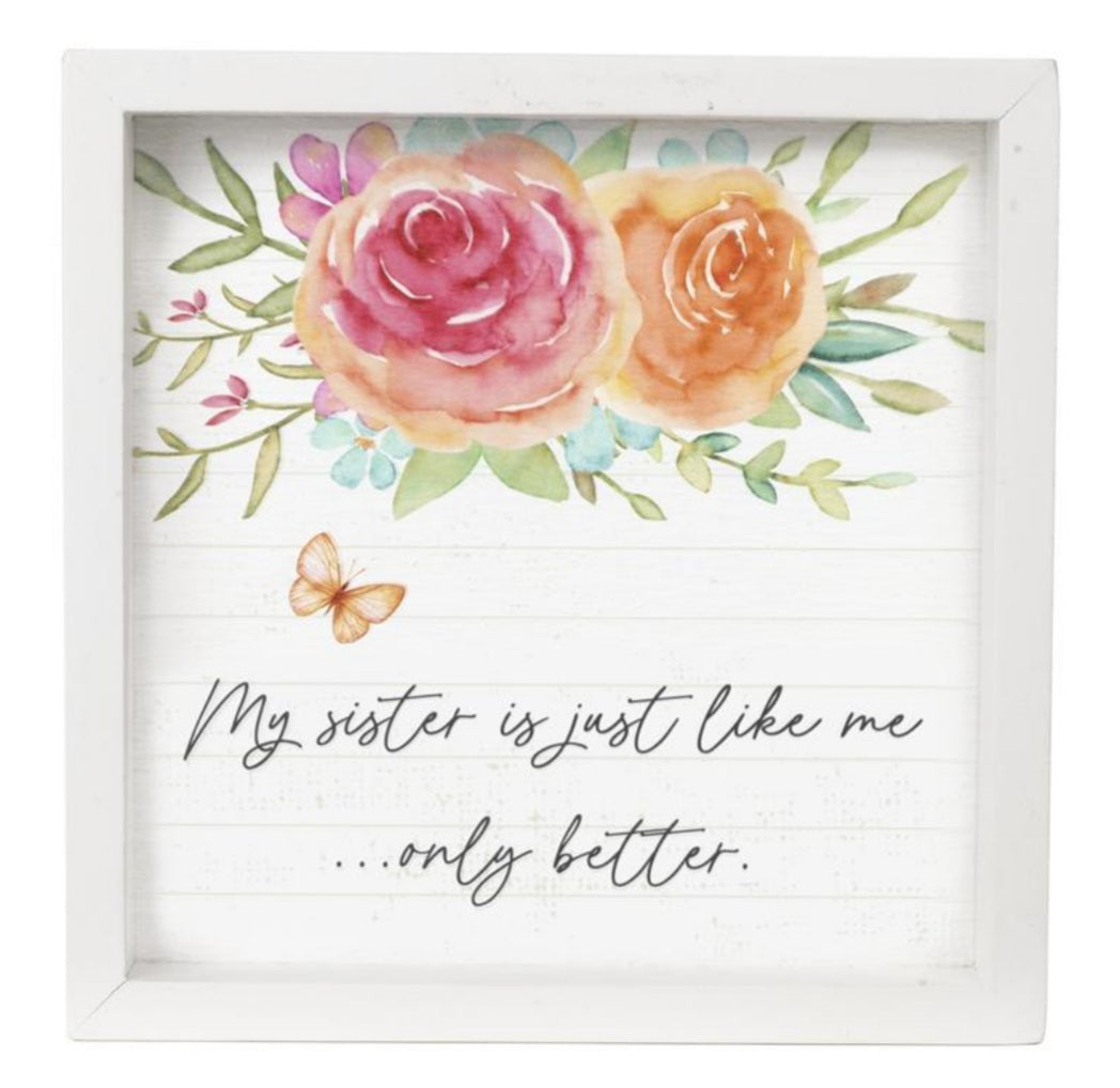 Butterfly wishes framed sign