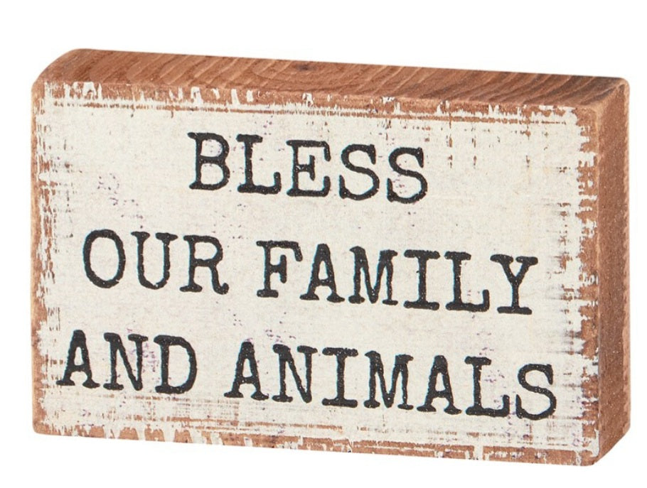 Bless our family block sign