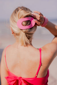 TELETIES - Paradise Pink Large Flat Round Hair Clip