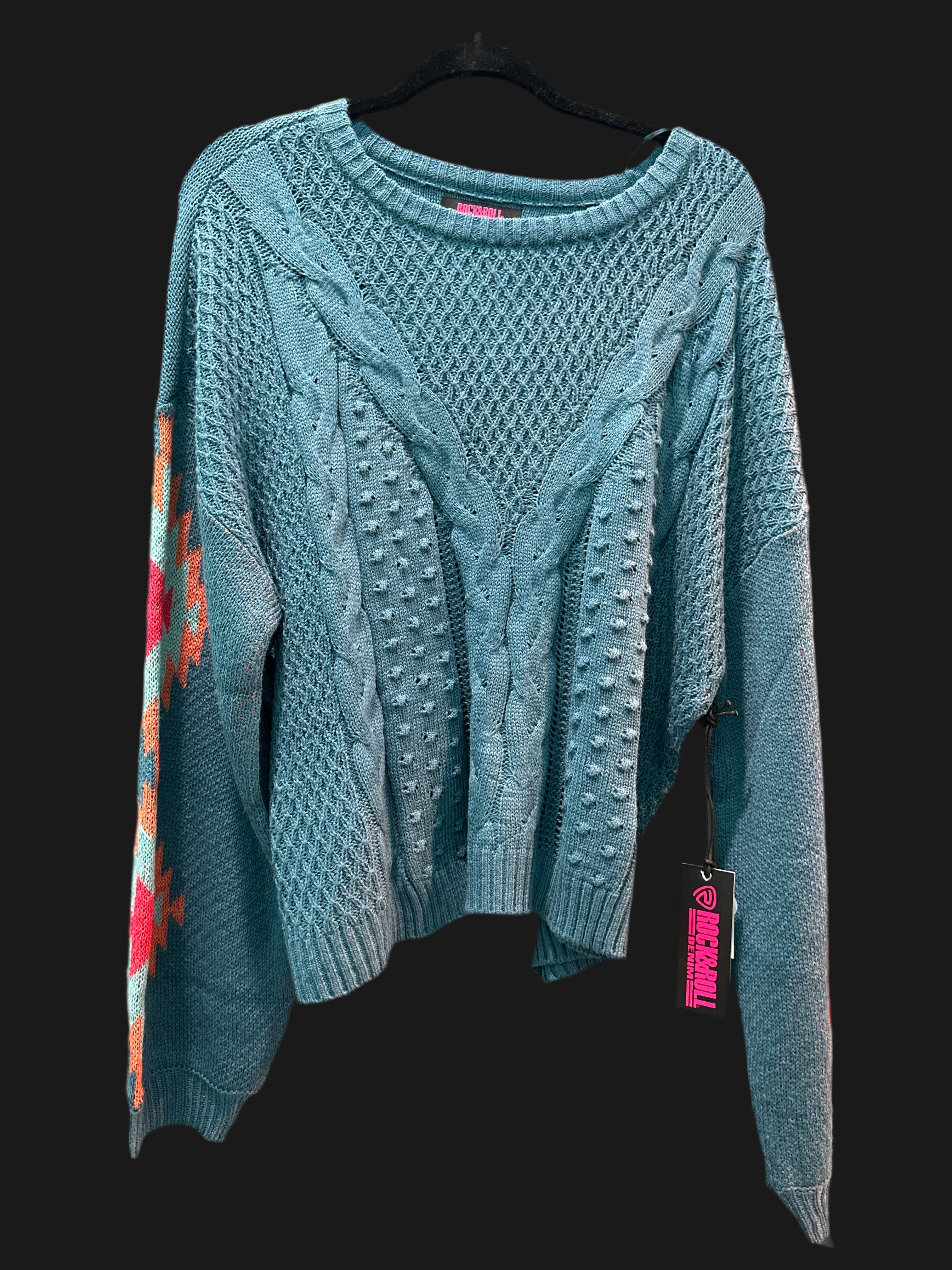 Sweater with aztec sleeve