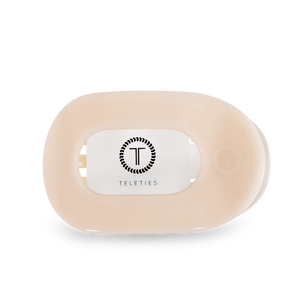 TELETIES - Almond Beige Small Flat Round Clip