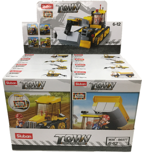 Texas Toy Distribution - 4-in-1 Construction Display Set, Building Bricks x2 of each