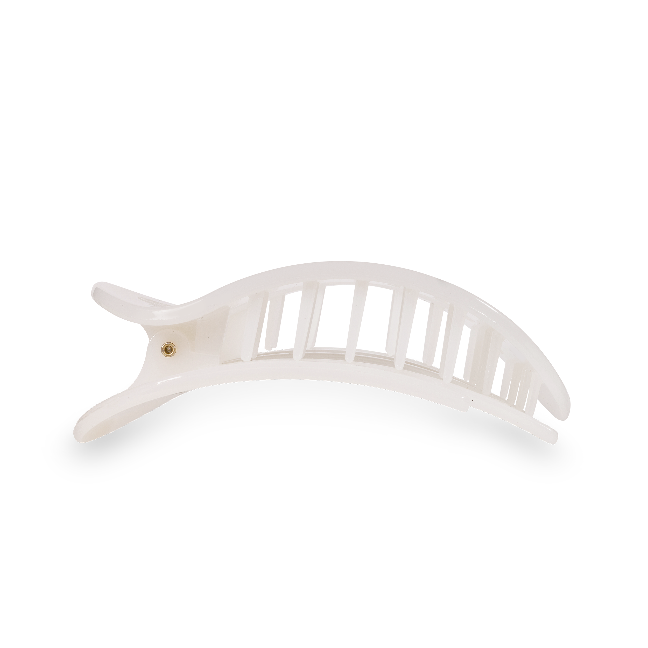 TELETIES - Coconut White Medium Flat Round Clip