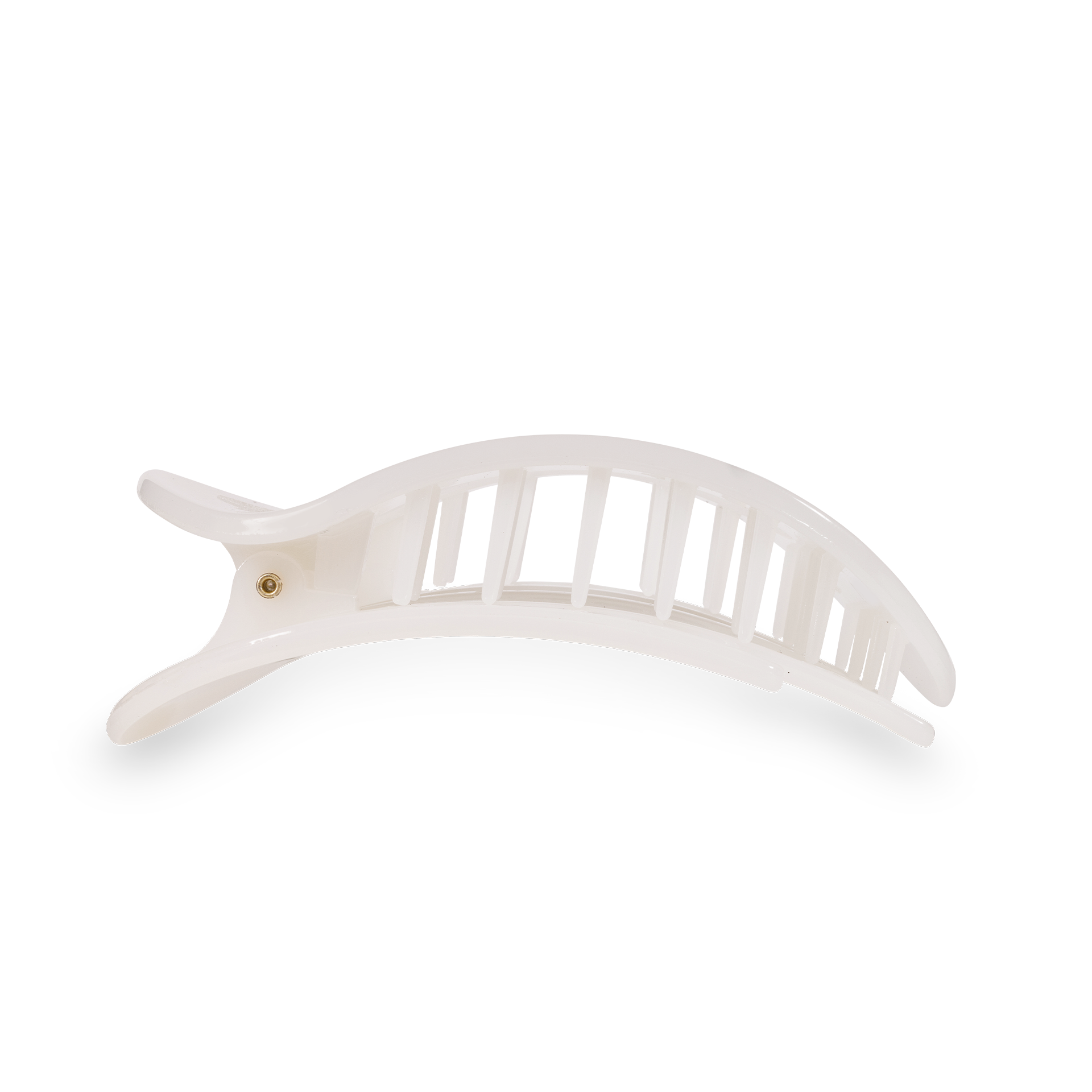 TELETIES - Coconut White Small Flat Round Clip