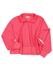 Simply southern pink quarter zip crop pullover