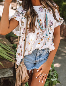 Floral zone shift top