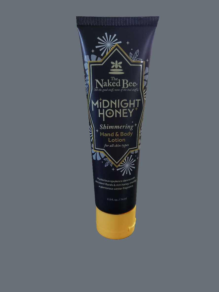 The naked bee midnight honey shimmering hand and body lotion 2.5 oz