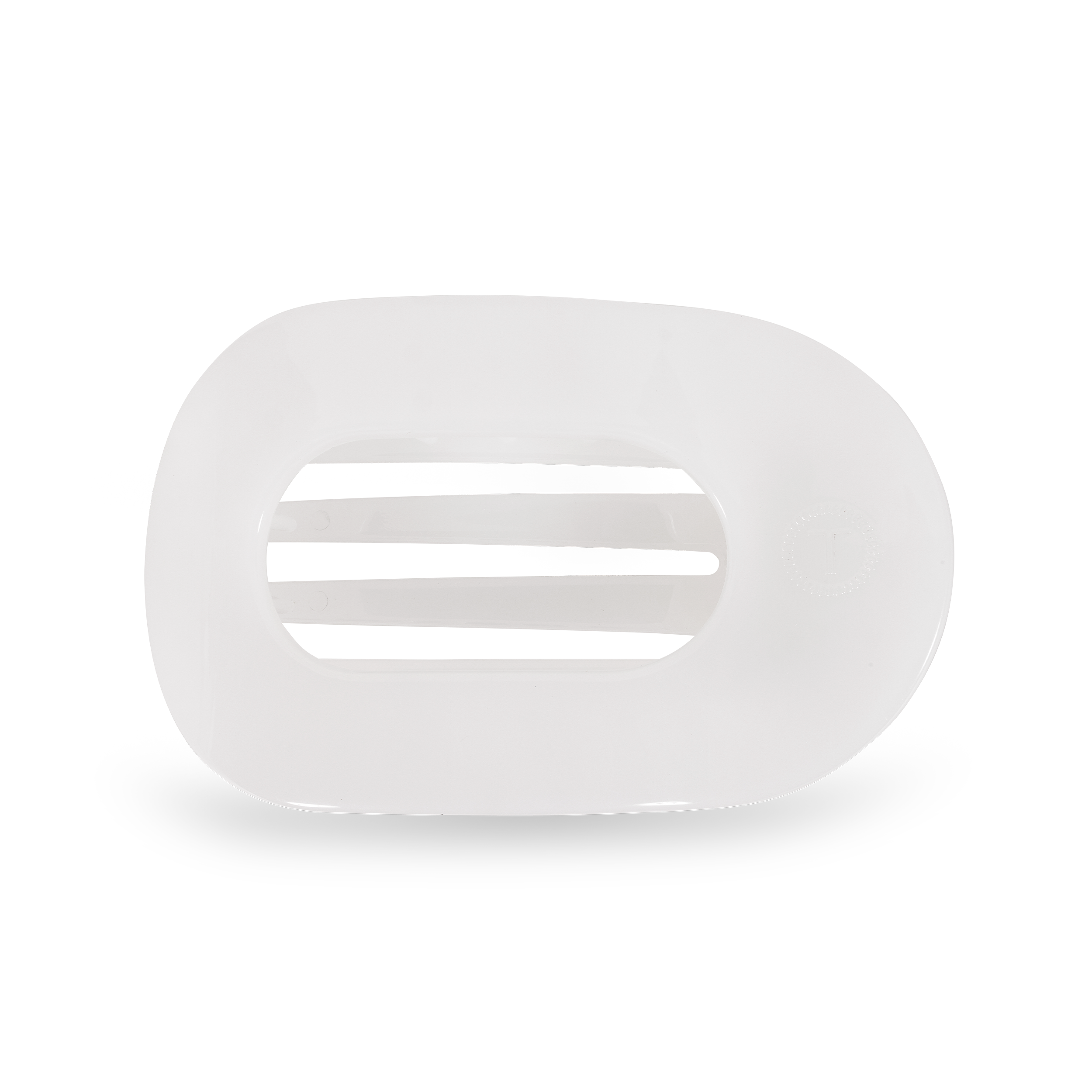 TELETIES - Coconut White Medium Flat Round Clip