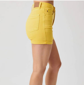 Judy blue tummy control yellow shorts