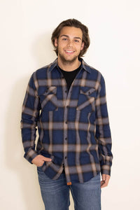 Simply southern mens plaid navy flannel