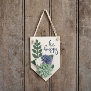 Be happy hanging sign