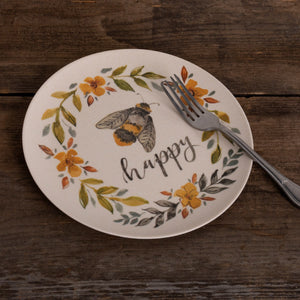 Small bee happy plate