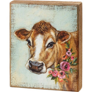 Box sign cow floral