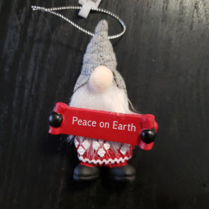Peace on earth  gnome  ornament