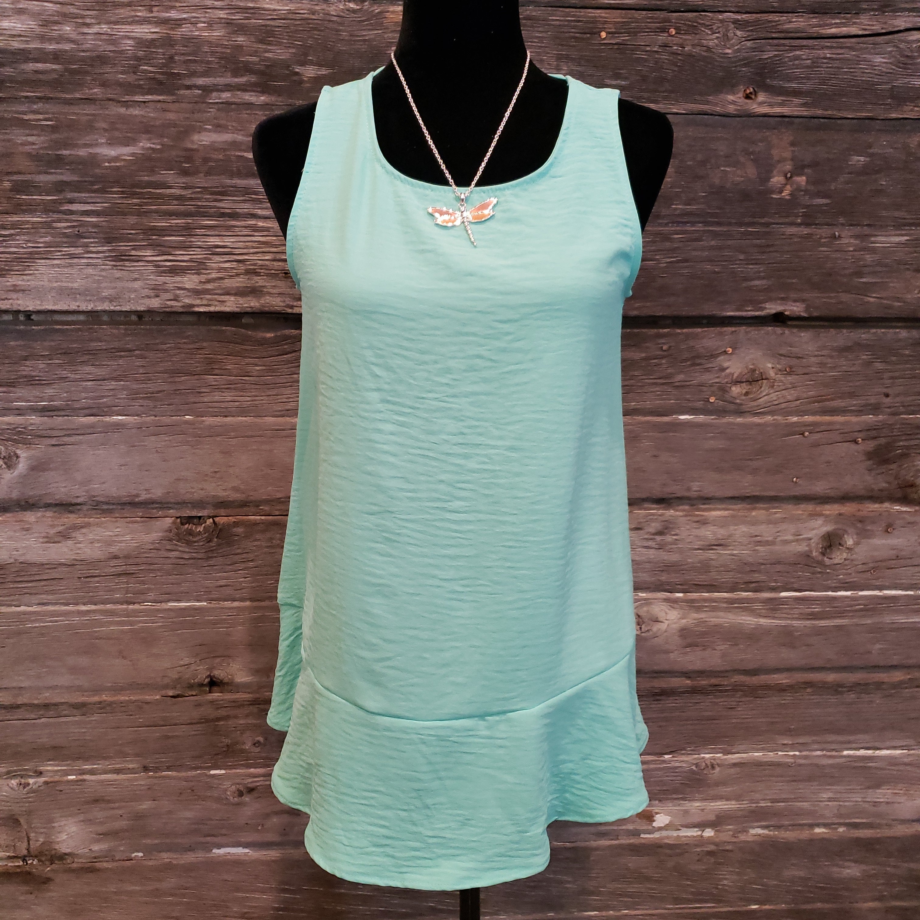 Mint strappy tank top