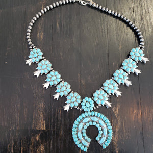 Turquoise and silver necklace