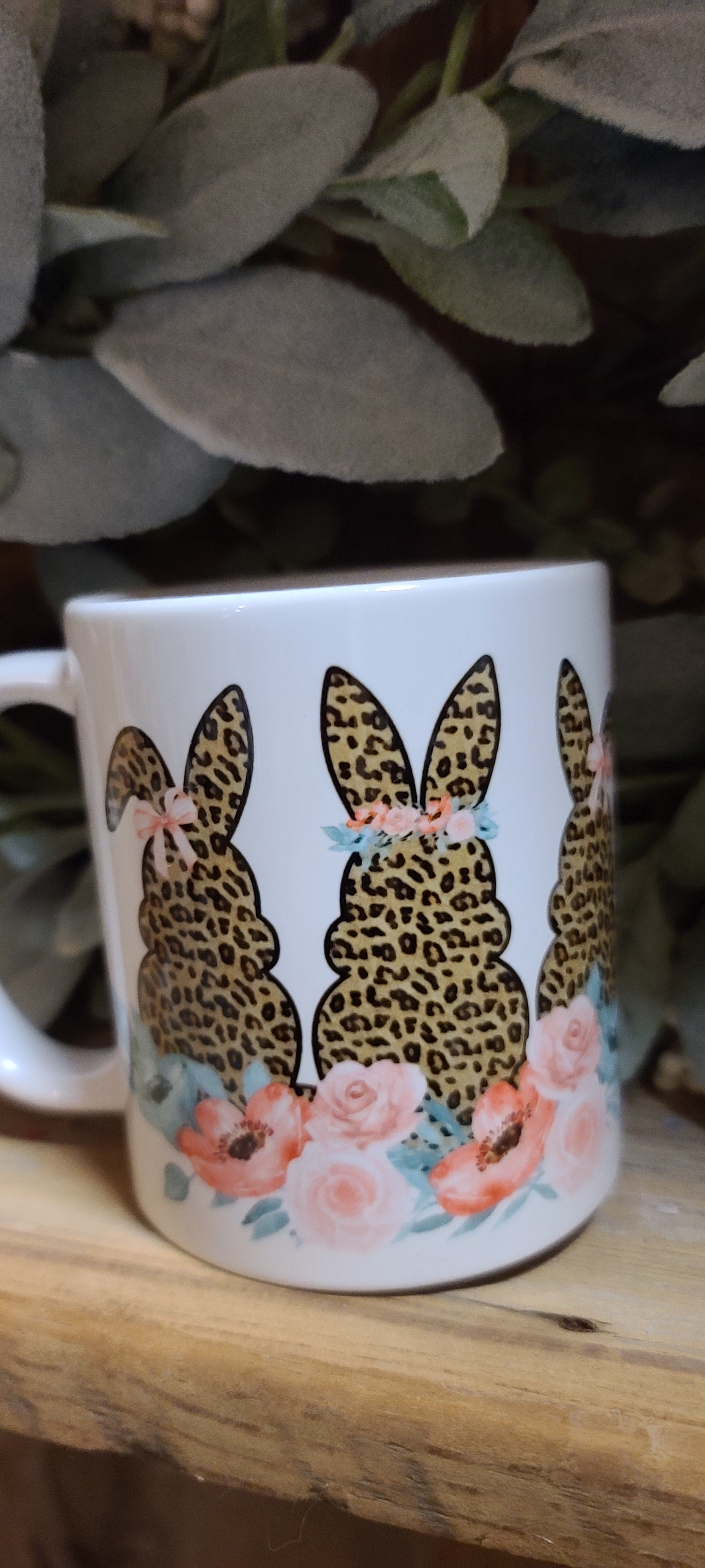 Leopard bunny mug