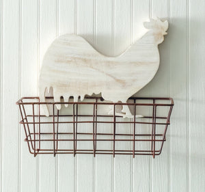 Rustic rooster basket
