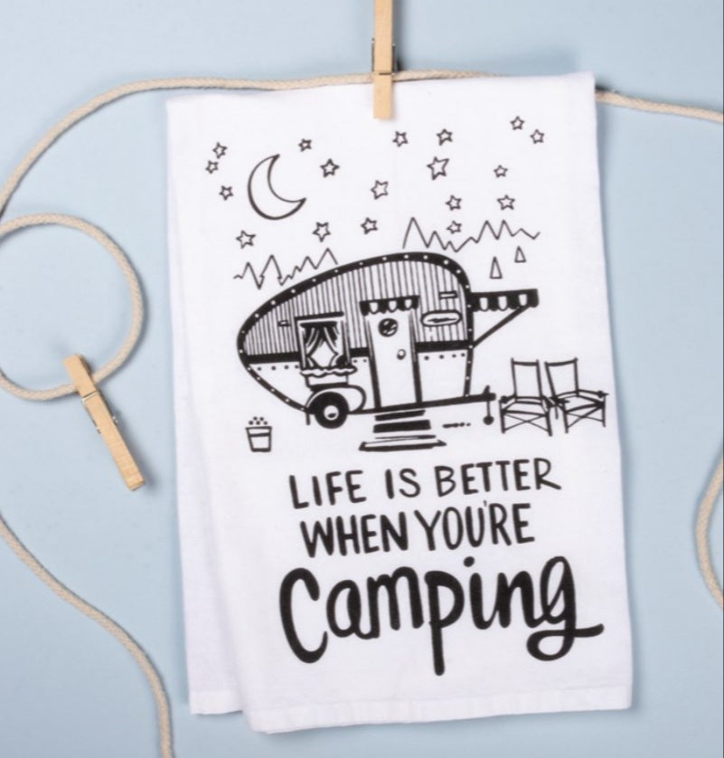 Life is better when you are camping towel