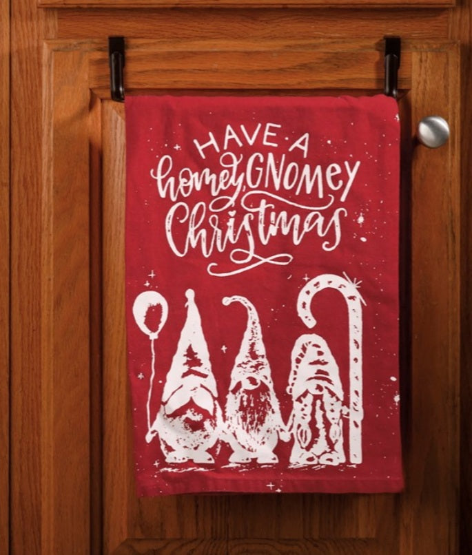 Have a gnomey christmas dish towel