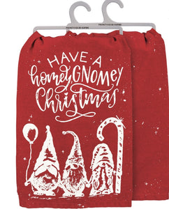 Have a gnomey christmas dish towel