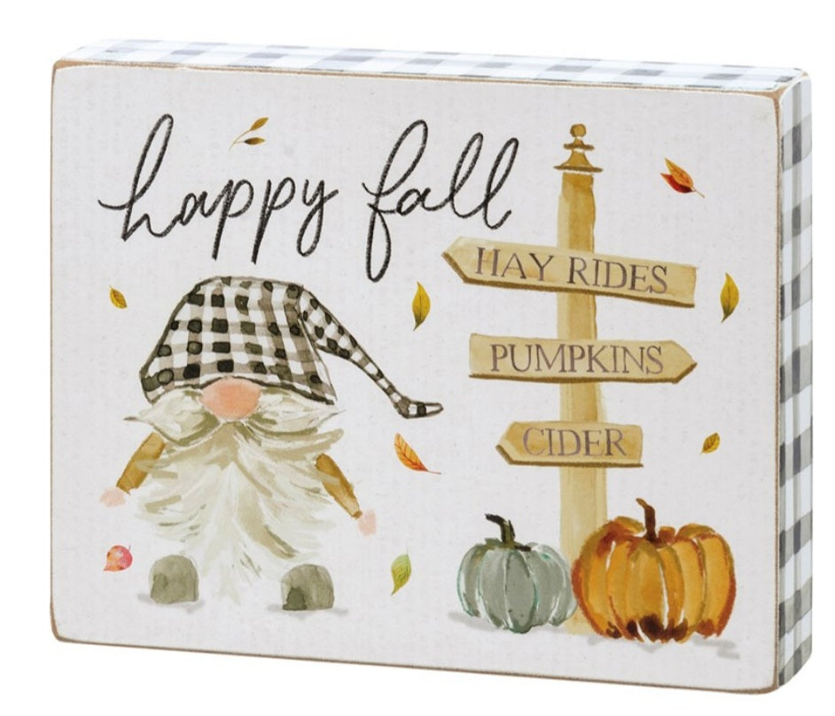 Happy fall- gnome box sign