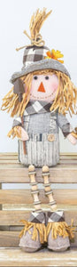 Assorted Barn Plaid scarecrow with button legs