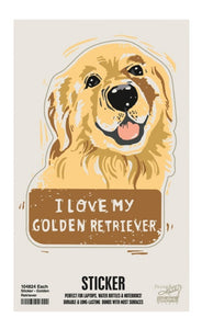 I love my golden retriever sticker