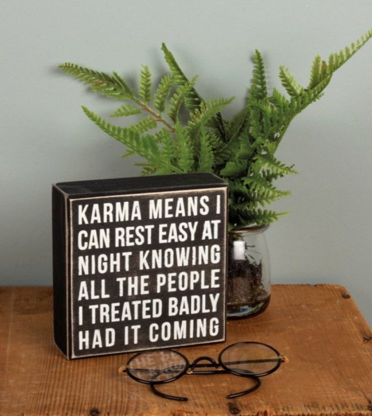 Karma box sign