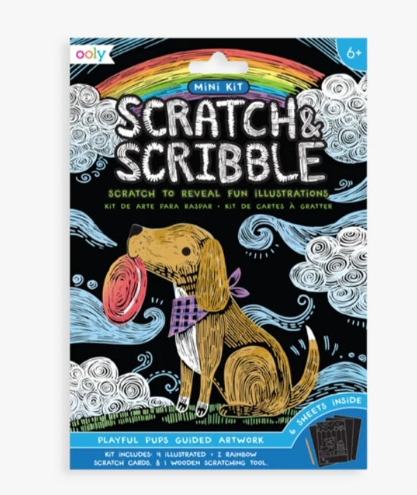 Mini scratch and scribble art kit