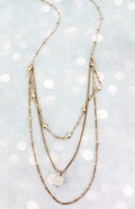 semi-precious stone layered necklace