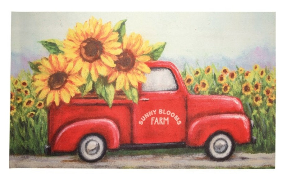 Sunflower and truck rug