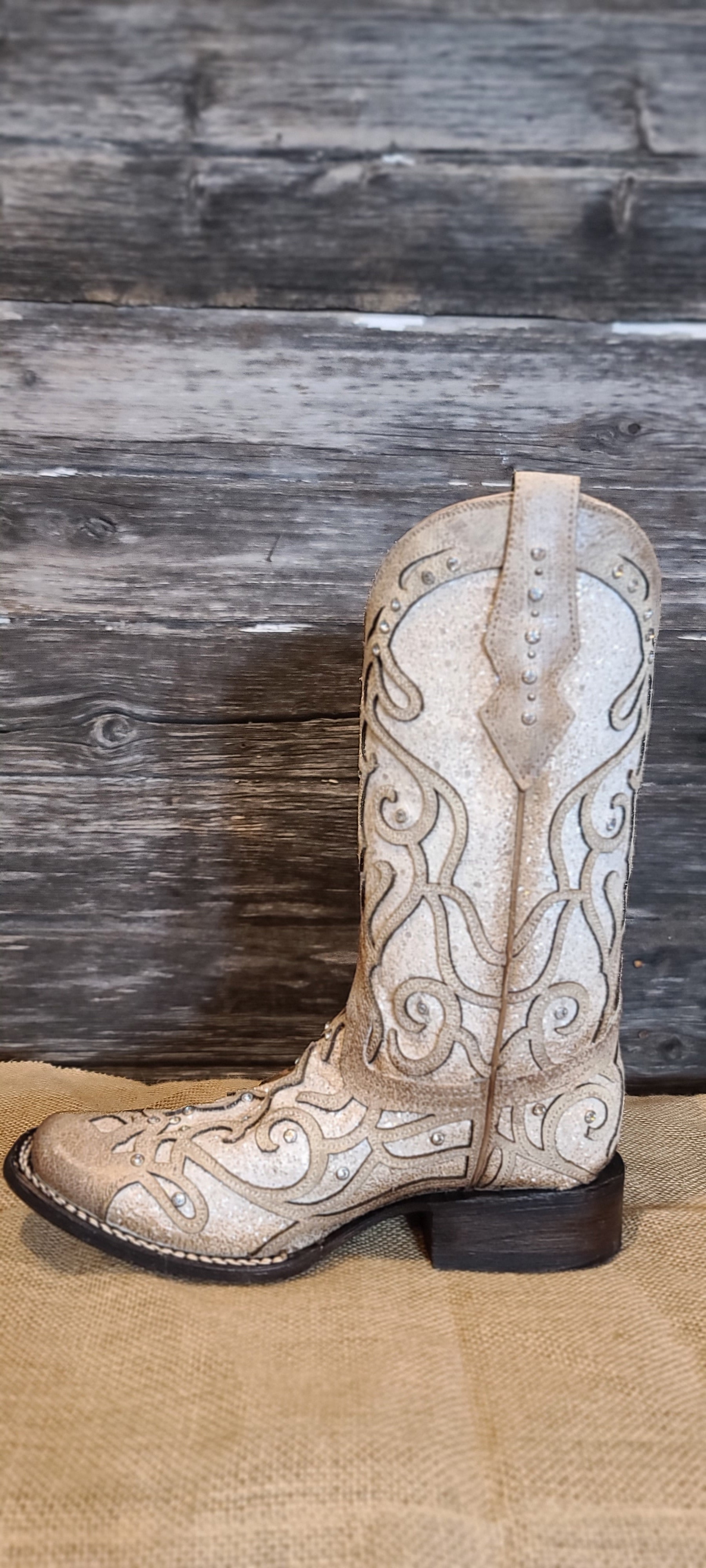 CORRAL GLITTER LEATHER WESTERN BOOT STYLE C3482