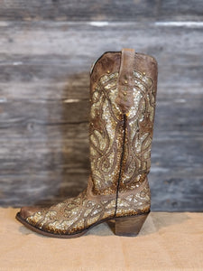 Corral Ladies Orix Luminary Roots Glitter Inlay & Studs Boots C3331