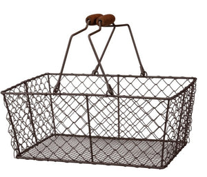 Hinged wire baskets