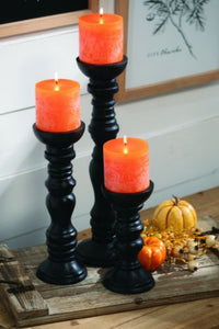 Black wooden candleholder pillar