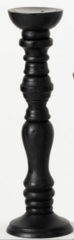 Black wooden candleholder pillar
