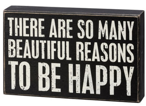 Beautiful reasons box sign