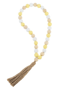 Yellow and white loop tassel