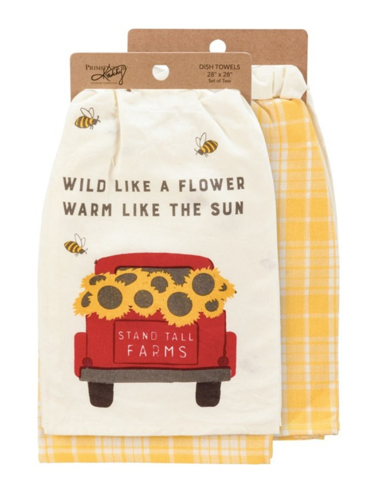 Wild like a flower kitchen towel set