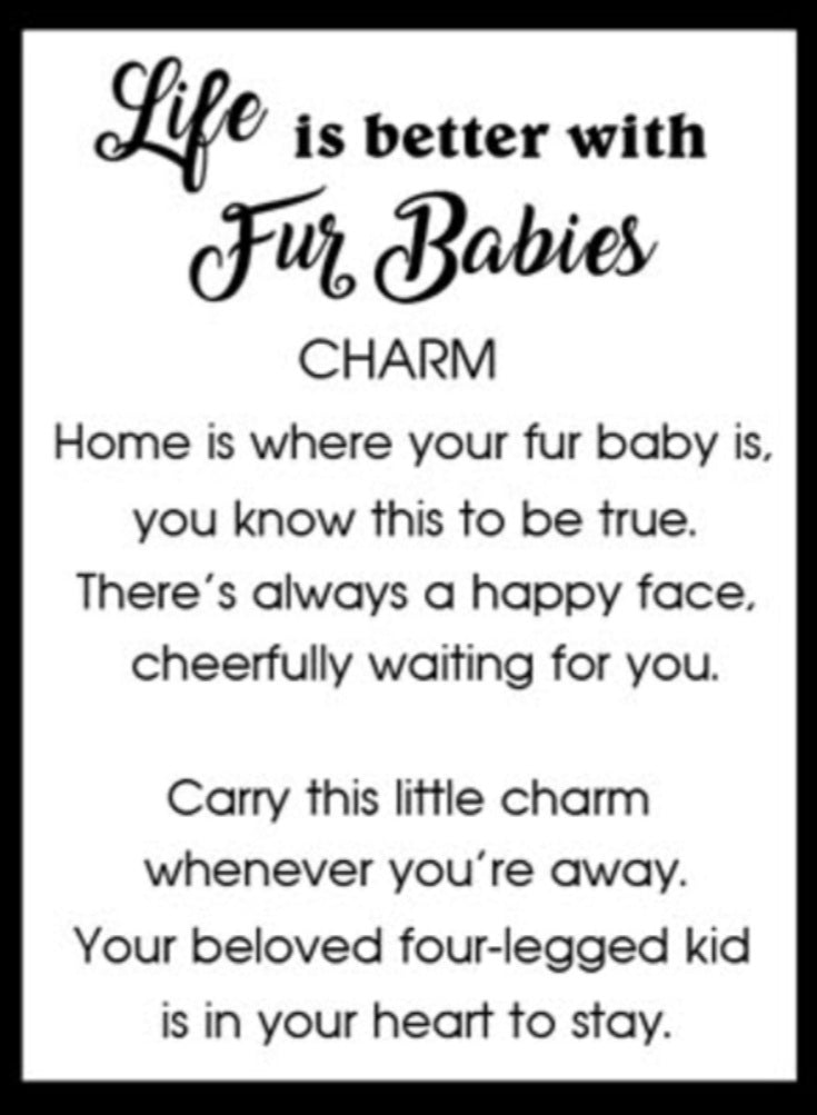 Life is better with a fur baby charm